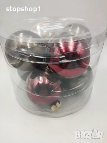 Стъклени Коледни топки украса 8броя Christmas  Размери 7см диаметър Кутия 18х14 см, снимка 3 - Декорация за дома - 48015643