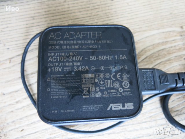 Оригинално зарядно ASUS 19V 3.42A 65W ADP-65GD, снимка 2 - Захранвания и кутии - 39970281