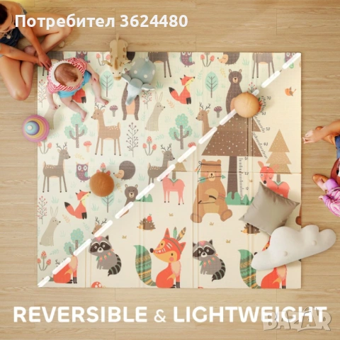 Постелка за игра за бебе 180х200 см 4847, снимка 3 - Декорация за дома - 53280824