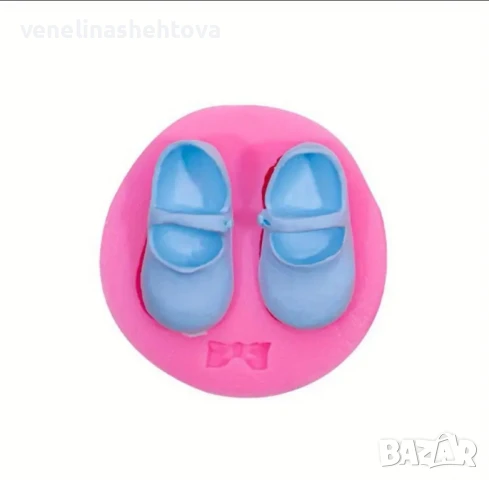 Детски бебешки обувки с панделка Силиконов молд форма за гипс смола фондан за декорация на торта , снимка 3 - Форми - 51333177