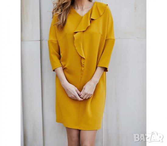 Рокля в цвят горчица марка La Aurora - 3XL, снимка 1
