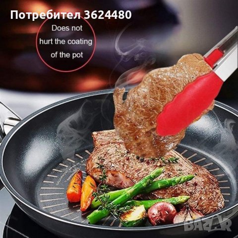 Силиконова готварска щипка за готвена и скара Силиконова готварска щипка за готвена и скара Силиконо, снимка 3 - Прибори за хранене, готвене и сервиране - 39982299
