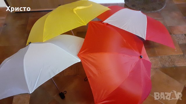 чадър сгъваем 4 цвята с пластмасова дръжка