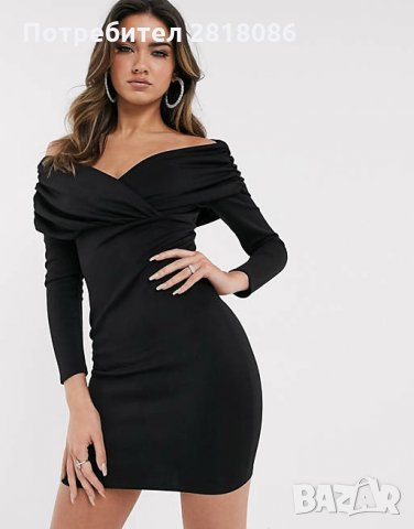 ASOS Малка черна рокля с дълъг ръкав UK 10 / EU 38