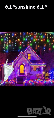 Коледна украса LED ресни 12 метра – водоустойчива инсталация с 8 режима на светене, идеална за дома,, снимка 5 - Декорация за дома - 52351084