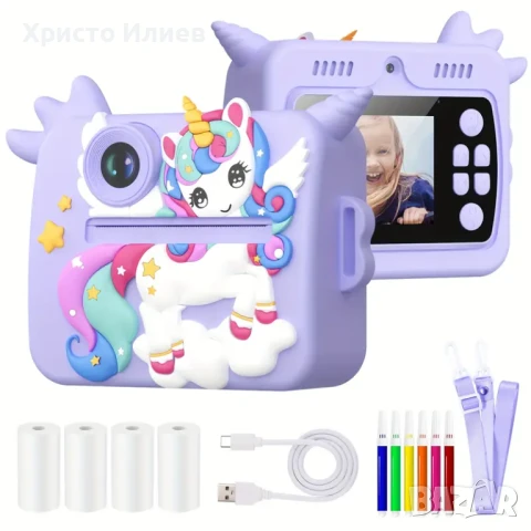 Инстантен детски фотоапарат 1080P HD 48MP Фотоапарат за моментни снимки принтер 2 в 1