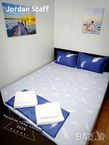 ШОК ЦЕНА ЮНИ 27.50лв Бунгало за нощувки в Созопол - Paradise Camp Sozopol ,плаж *Градина* с КЛИМАТИК, снимка 9 - Каравани под наем - 41369695