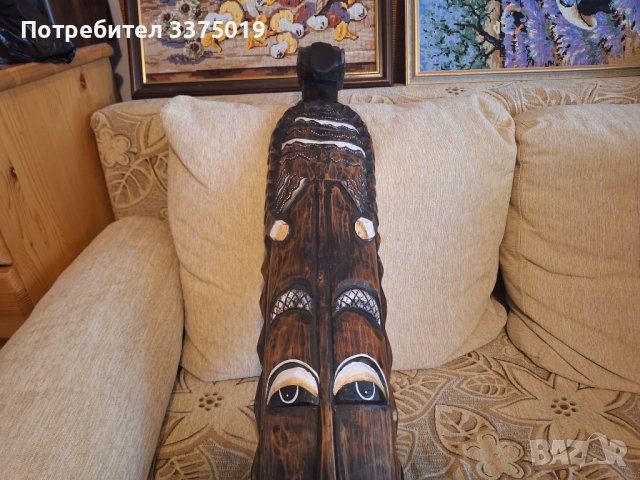 Дървена маска амулет, снимка 5 - Декорация за дома - 43528146