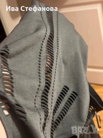 Ново тъмно зелено елегантно бандажно боди дълъг ръкав паднали ръкави , снимка 2 - Корсети, бюстиета, топове - 51597925