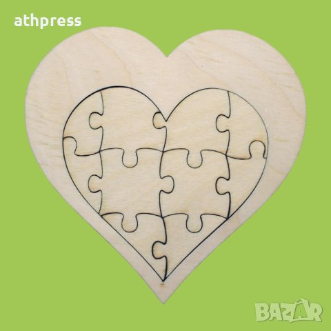 Празен пъзел Сърце от дърво , снимка 2 - Други - 43058235