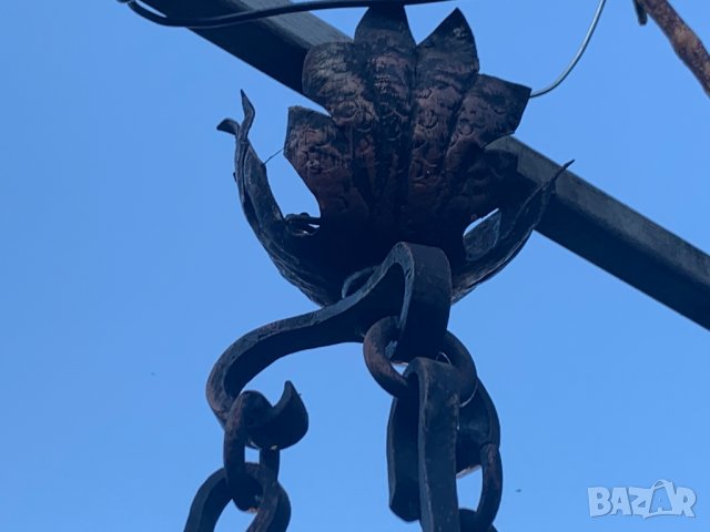 Голям старинен полилей кандилабър от нач. на 20-ти век от ковано желязо!, снимка 5 - Антикварни и старинни предмети - 38535103