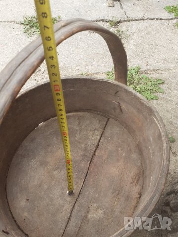 много Стара дървена крина с дръжка, дървена мярка за обем, съд, снимка 5 - Антикварни и старинни предмети - 30159222