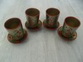 № 5273  4 броя стари дървени чашки с подложки / чинийки  , снимка 5