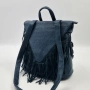 Дамска раница от еко к. с ресни – бохо стил, удобство и обем (36×30×16 см), снимка 11
