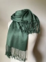 Маслиново зелен шал от кашмир, снимка 4