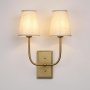 JIMUBEAM ретро стенна лампа, 2 светлини, абажури от ленена тъкан, снимка 1