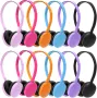 NANONAN Комплект от 12 детски слушалки, многоцветни кабелни детски слушалки, регулируеми с 3,5мм жак, снимка 1