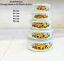 ⭐ Комплект емайлирани купи за съхранение на храна с пластмасови капаци 5 броя, снимка 3