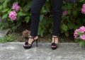 Дамски черни сандали естествена кожа ЗАРА, снимка 4