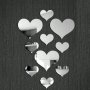 Стикери за стена Огледални Сърце 10бр. за украса декорация на стена бяна мебели, снимка 1 - Декорация за дома - 27152835