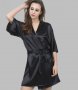 Н&М- М-Черен сатенен къс халат тип кимоно 