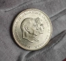 5 крони Крал Фредерик IX Сребърна сватба 1960 Дания сребърна монета, снимка 1