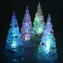 1760 Светеща коледна елхичка с цветни връхчета и преливащи LED светлини 17см, снимка 1