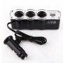 Троен разклонител за запалка за кола и USB, снимка 10