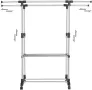 Поставка за дрехи на колела Разтегателна 75-151 Регулируема височина, снимка 3