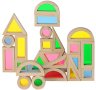 Луксозен дървен конструктор 40бр. пропускащ цвят и светлина Rainbow Wooden Blocks