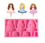 3 момичета принцеси Силиконов молд форма калъп за смола гипс фондан за декорация на торта , снимка 1