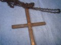 СТАР ГОЛЯМ МЕТАЛЕН АРТ КРЪСТ с КРИСТАЛЧЕТА и ВЕРИЖКА ФЕШЪН КОЛИЕ 27451, снимка 8