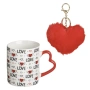 Керамична чаша със сърце и ключодържател за Свети Валентин 350 мл_1251675, снимка 4