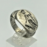 Сребърен пръстен с богинята Атина. В духа на Античността., снимка 5 - Пръстени - 36444717