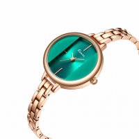 Дамски часовник, розово злато със зелено, снимка 2 - Дамски - 28200747