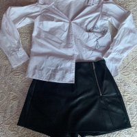 Кожена пола /панталон и риза, снимка 1 - Ризи - 44068897