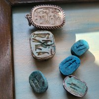 Скарабеи,египетски ,старинен,автентичен,тюркоаз, снимка 7 - Антикварни и старинни предмети - 37550550