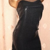 ASOS S Черна рокля с черни пайети , снимка 1 - Рокли - 43316641