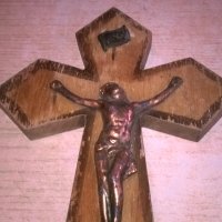 кръст с христос-23х14см-дърво мед/месинг, снимка 8 - Колекции - 28111223