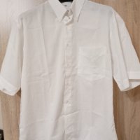 Бяла риза с къс ръкав ,размер 40, снимка 1 - Ризи - 34600839