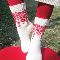 ,,Плетените чорапи на Баба Марта" - изплетени на 5 куки! Червени шевици!, снимка 13 - Други - 28115965