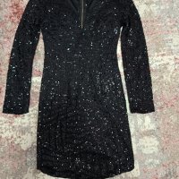 Малка,черна рокля с пайети! , снимка 4 - Рокли - 43491461