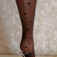 Италиански нов черен чорапогащник със златист брокат и точки, снимка 4 - Бельо - 43695080