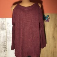 🌺💗🌺Екстравагантен пуловер в цвят бордо,2 хл размер💝, снимка 2 - Туники - 27945754