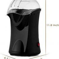 Машина за пуканки COOCHEER Ширококалибрен дизайн с мерителна чашка и подвижен капак, 1200 W, черен, снимка 2 - Други - 38524810