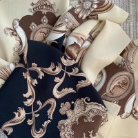 Красив копринен шал 87 см на 85 см., снимка 7 - Шалове - 32252400