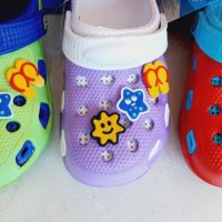No30-No35, Детски чехли тип Крокс, цветни със звездички, снимка 1 - Детски джапанки - 32738599