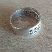 Сребърен пръстен-халка, снимка 2 - Пръстени - 27078752