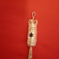 Сребърен амулет Кабала с молитва, снимка 1 - Колиета, медальони, синджири - 43133226