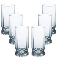 Комплект 6 високи стъклени чаши ‘Диаманд’, 325 мл *Нов*, снимка 1 - Чаши - 43323763